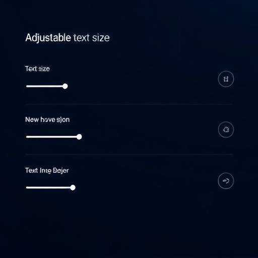 Interface utilisateur montrant des options pour ajuster la taille du texte